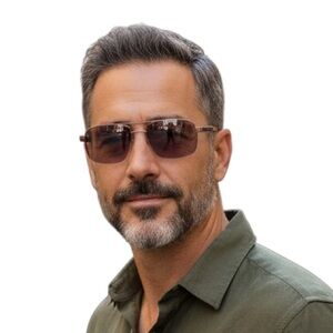 Nautica N5034S Polarized Men's Bronze Metal 56-17-140 mm Sunglasses & Case